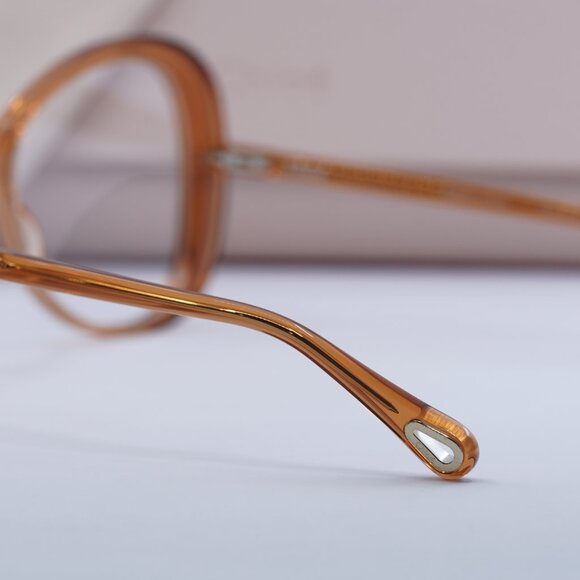 Chloe CH0011O 001 Butterfly Eyeglasses 56mm - Transparent Orange - Picture 8 of 12